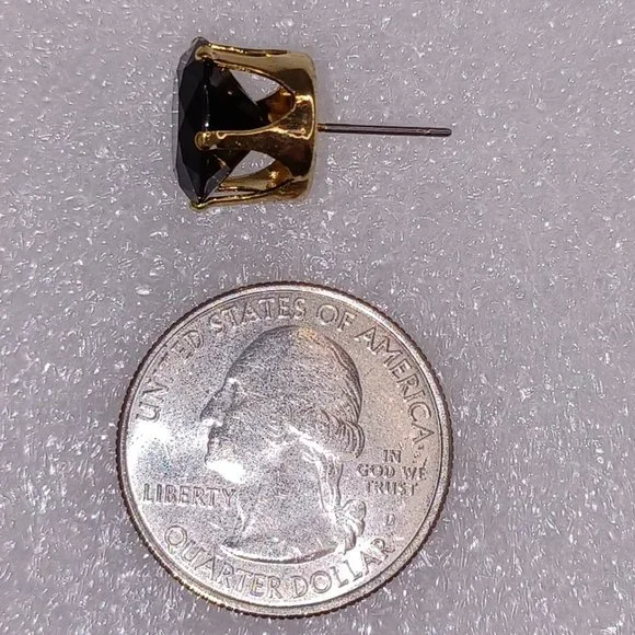 SWAROVSKI ELEMENTS (Reddish Black rn-gl 10mm) Stud Earrings Black Velvet Pouch - Picture 7 of 9